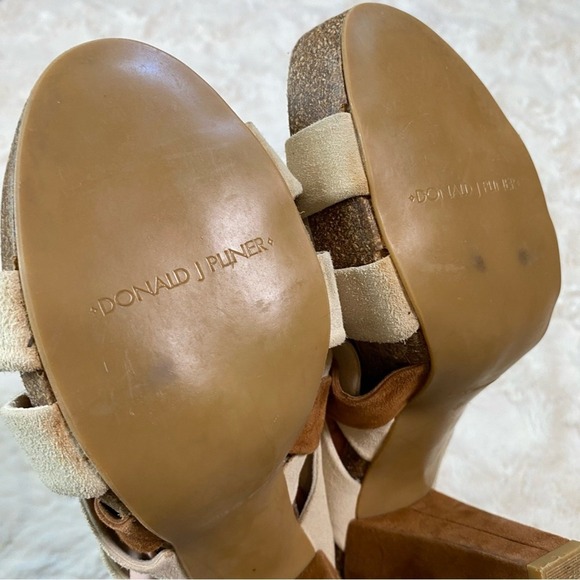 Donald J. Pliner Women's Suede Wraparound Strappy Block Heels Size 9 Shoe Sandal - Picture 12 of 13